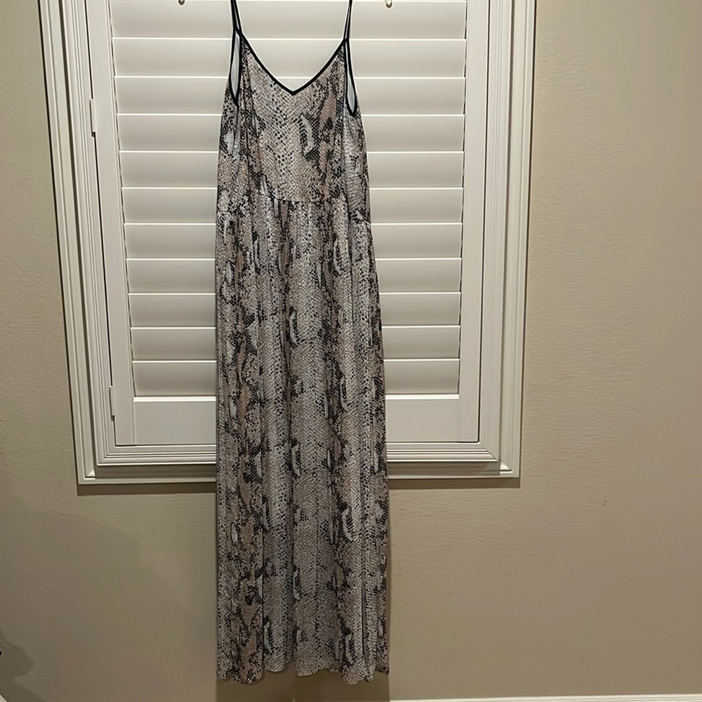 Oasis snake print blush & black maxi dress